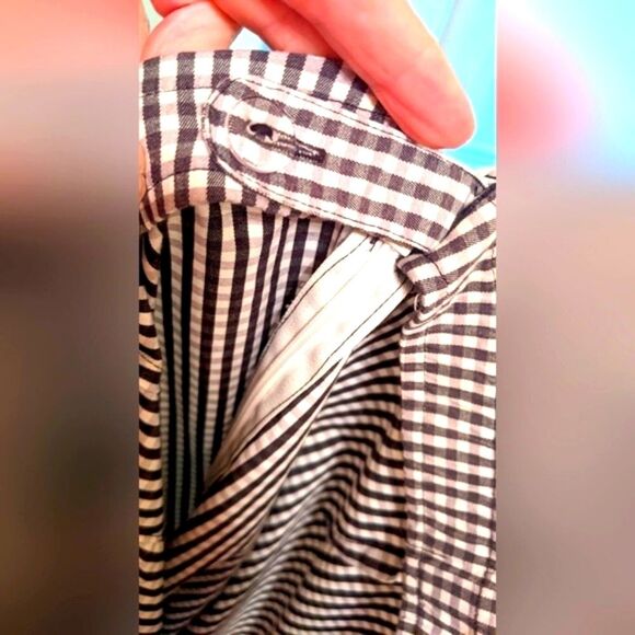 COLDWATER CREEK Crop Pants Black White Check Size 12 - Picture 6 of 9